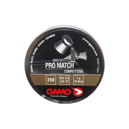 Пули Gamo Pro Match 5,5 мм, 1 грамм, 250 штук